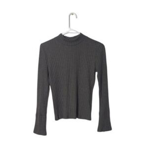 Michael Stars Ribbed Olive Long-Sleeve Top XS